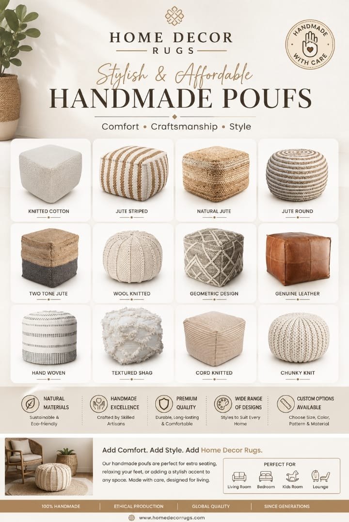 Knitted Cotton Pouf